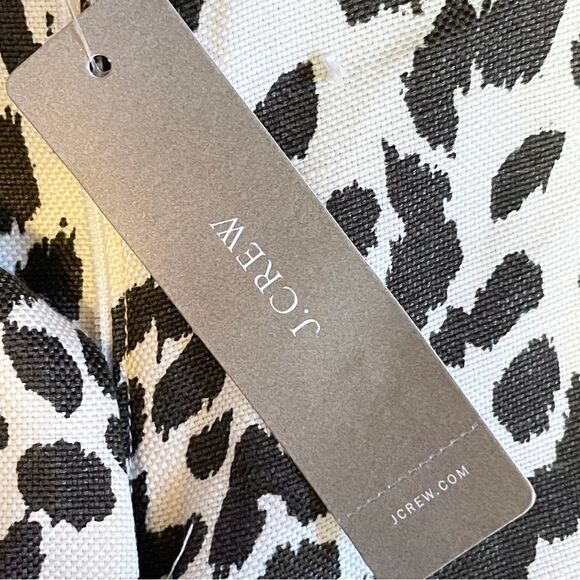 J.Crew Easy Linen Blend Leopard Print Ankle Pants Women’s 2 NWT Elastic Waist - Picture 9 of 12